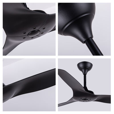مروحة السقف الأمريكية ABS Blade غرفة المعيشة الأسود مروحة السقف 52 بوصة