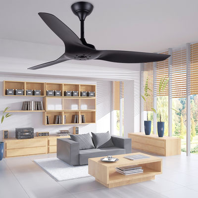 مروحة السقف الأمريكية ABS Blade غرفة المعيشة الأسود مروحة السقف 52 بوصة