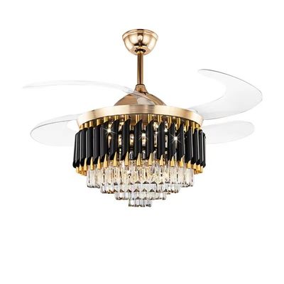 52 بوصة LED 20W مروحة سقف محرك DC حديثة قابلة للانسحاب مع الضوء