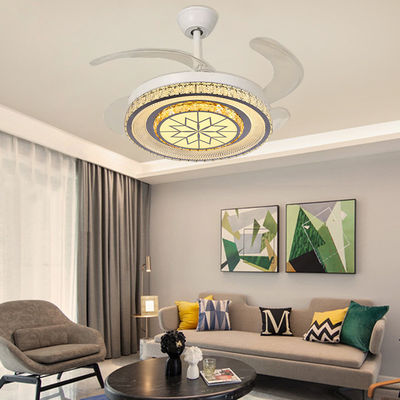 محرك DC 3 شفرات المروحة السقفية ذكي LED مع شفرات قابلة للطي